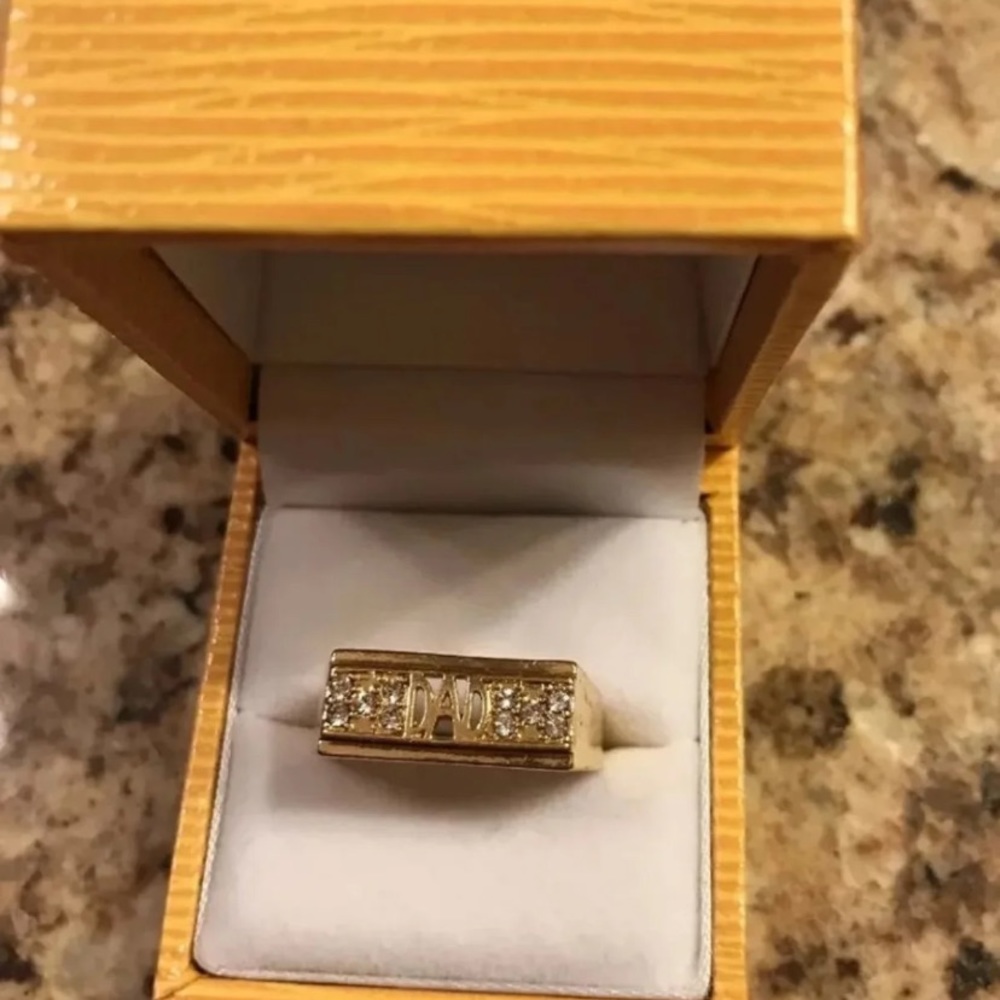 10K Gold Plated Men's Ring W/ 10CZ